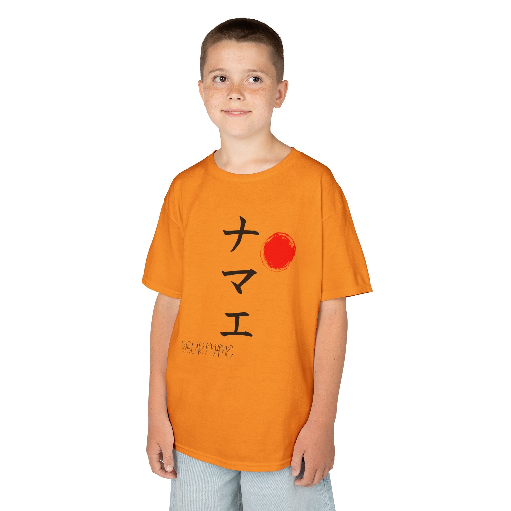 Youth Personalized Japanese Calligraphy Tee – Custom Name Art Shirt (Age 6-24)